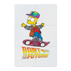 Магнитный плакат 2Х3 с принтом Bart to the future в Санкт-Петербурге, Полимерный материал с магнитным слоем | 6 деталей размером 9*9 см | back to the future | bart | homer | simpsons | барт | гомер | делореан | марти | машина времени | мультфильм | симпсоны