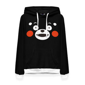 Женская толстовка 3D с принтом Kumamon в Санкт-Петербурге, 100% полиэстер  | двухслойный капюшон со шнурком для регулировки, мягкие манжеты на рукавах и по низу толстовки, спереди карман-кенгуру с мягким внутренним слоем. | kumamon | во имя сатаны | во славу сатане | кумамон