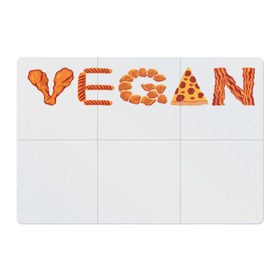 Магнитный плакат 3Х2 с принтом Vegan в Санкт-Петербурге, Полимерный материал с магнитным слоем | 6 деталей размером 9*9 см | green | vegan | yoga | бекон | веган | вегетарианец | вегетарианство | витамины | здоровье | зеленый | зож | йога | овощи | фрукты