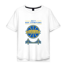 Мужская футболка хлопок Oversize с принтом Golden State Champions в Санкт-Петербурге, 100% хлопок | свободный крой, круглый ворот, “спинка” длиннее передней части | basketball | golden state | nba | warriors | баскетбол | голден стейт | нба | спорт | уорриорз