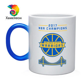 Кружка хамелеон с принтом Golden State Champions в Санкт-Петербурге, керамика | меняет цвет при нагревании, емкость 330 мл | basketball | golden state | nba | warriors | баскетбол | голден стейт | нба | спорт | уорриорз