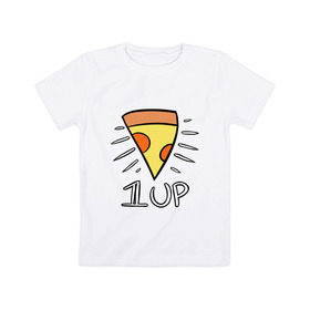 Детская футболка хлопок с принтом Pizza Life в Санкт-Петербурге, 100% хлопок | круглый вырез горловины, полуприлегающий силуэт, длина до линии бедер | dendy | food | game | italy | life | mario | pizza | еда | жизнь | игра | италия | пицца | пища | повар | приставка