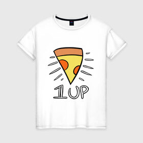Женская футболка хлопок с принтом Pizza Life в Санкт-Петербурге, 100% хлопок | прямой крой, круглый вырез горловины, длина до линии бедер, слегка спущенное плечо | dendy | food | game | italy | life | mario | pizza | еда | жизнь | игра | италия | пицца | пища | повар | приставка