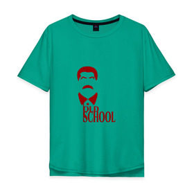 Мужская футболка хлопок Oversize с принтом Сталин старая школа в Санкт-Петербурге, 100% хлопок | свободный крой, круглый ворот, “спинка” длиннее передней части | old | school | коммунизм | портрет | ретро | советский | союз | ссср | сталин | старая | усы | школа