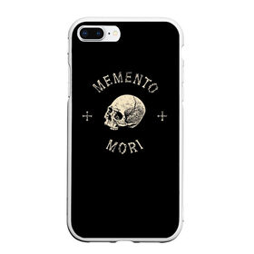 Чехол для iPhone 7Plus/8 Plus матовый с принтом Memento Mori в Санкт-Петербурге, Силикон | Область печати: задняя сторона чехла, без боковых панелей | death | skull | кости | цитата