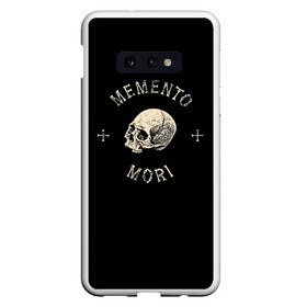 Чехол для Samsung S10E с принтом Memento Mori в Санкт-Петербурге, Силикон | Область печати: задняя сторона чехла, без боковых панелей | death | skull | кости | цитата
