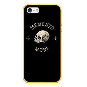 Чехол для iPhone 5/5S матовый с принтом Memento Mori в Санкт-Петербурге, Силикон | Область печати: задняя сторона чехла, без боковых панелей | death | skull | кости | цитата
