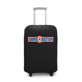 Чехол для чемодана 3D с принтом AMMU-NATION в Санкт-Петербурге, 86% полиэфир, 14% спандекс | двустороннее нанесение принта, прорези для ручек и колес | ammunation | auto | dead | grand | gta | gta5 | red | redemption | theft | гта