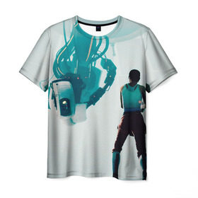 Мужская футболка 3D с принтом Portal в Санкт-Петербурге, 100% полиэфир | прямой крой, круглый вырез горловины, длина до линии бедер | glados | portal | гладос | портал