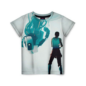Детская футболка 3D с принтом Portal в Санкт-Петербурге, 100% гипоаллергенный полиэфир | прямой крой, круглый вырез горловины, длина до линии бедер, чуть спущенное плечо, ткань немного тянется | glados | portal | гладос | портал