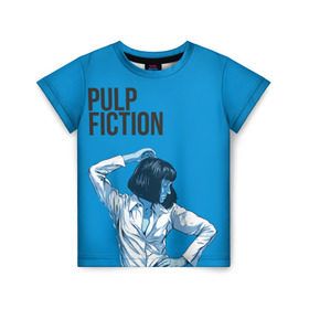 Детская футболка 3D с принтом Танцующая Мия в Санкт-Петербурге, 100% гипоаллергенный полиэфир | прямой крой, круглый вырез горловины, длина до линии бедер, чуть спущенное плечо, ткань немного тянется | pulp fiction | квентин | криминальное чтиво | мия уоллес | тарантино
