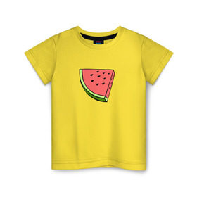 Детская футболка хлопок с принтом Арбузе в Санкт-Петербурге, 100% хлопок | круглый вырез горловины, полуприлегающий силуэт, длина до линии бедер | арбуз | арбузы | лето | фрукты