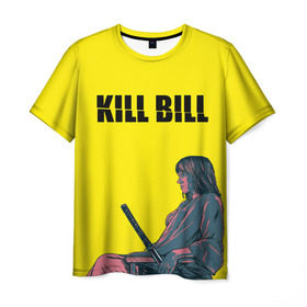 Мужская футболка 3D с принтом Убить Билла в Санкт-Петербурге, 100% полиэфир | прямой крой, круглый вырез горловины, длина до линии бедер | kill bill | катана | квентин | меч | невеста | тарантино | ума турман