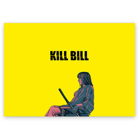 Поздравительная открытка с принтом Убить Билла в Санкт-Петербурге, 100% бумага | плотность бумаги 280 г/м2, матовая, на обратной стороне линовка и место для марки
 | Тематика изображения на принте: kill bill | катана | квентин | меч | невеста | тарантино | ума турман