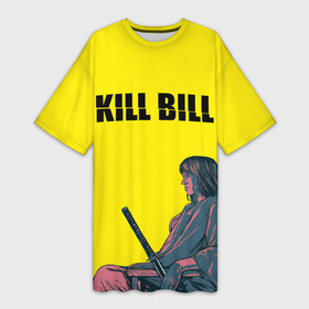 Платье-футболка 3D с принтом Убить Билла в Санкт-Петербурге,  |  | kill bill | катана | квентин | меч | невеста | тарантино | ума турман