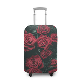 Чехол для чемодана 3D с принтом Бархатные розы в Санкт-Петербурге, 86% полиэфир, 14% спандекс | двустороннее нанесение принта, прорези для ручек и колес | бархат | бутоны | роза | розы | цветы