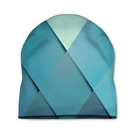 Шапка 3D с принтом Blue rhombuses в Санкт-Петербурге, 100% полиэстер | универсальный размер, печать по всей поверхности изделия | beautiful | blue | bright | color | figures | original | rhombuses | голубое | зелёное | зелёный | красивое | красота | ромбы | синее | синий | фигура | фигуры | цвет | яркое