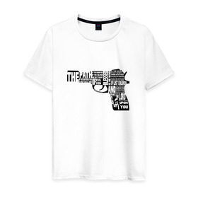 Мужская футболка хлопок с принтом Pulp Fiction в Санкт-Петербурге, 100% хлопок | прямой крой, круглый вырез горловины, длина до линии бедер, слегка спущенное плечо. | Тематика изображения на принте: 25 17 | 2517 | библия | криминальное чтиво | оружие | пистолет | самюэль джексон | цитата | эклезиаст