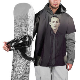 Накидка на куртку 3D с принтом Честер Беннингтон в Санкт-Петербурге, 100% полиэстер |  | bennington | chester | linkin | park | rip | беннингтон | рок | честер