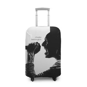 Чехол для чемодана 3D с принтом Chester Bennington в Санкт-Петербурге, 86% полиэфир, 14% спандекс | двустороннее нанесение принта, прорези для ручек и колес | chester bennington | рок