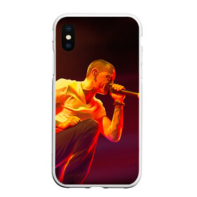 Чехол для iPhone XS Max матовый с принтом Chester Bennington в Санкт-Петербурге, Силикон | Область печати: задняя сторона чехла, без боковых панелей | chester bennington | рок