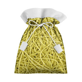 Подарочный 3D мешок с принтом Макароны в Санкт-Петербурге, 100% полиэстер | Размер: 29*39 см | веган | вемишель | диета | еда | лапша | паста | паттрен | спагетти | текстура