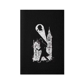 Обложка для паспорта матовая кожа с принтом Шерлок Холмс в Санкт-Петербурге, натуральная матовая кожа | размер 19,3 х 13,7 см; прозрачные пластиковые крепления | holmes | sherlock | sherlock holmes | англия | великобритания | сыщик | холмс | шерлок