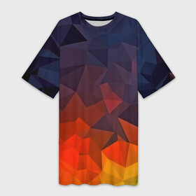 Платье-футболка 3D с принтом Абстракция в Санкт-Петербурге,  |  | abstract | abstraction | color | geometry | mirror | polygon | абстракция | геометрия | грани | линии | полигоны | сочетания | стекло | треугольники