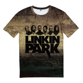 Мужская футболка 3D с принтом Linkin Park Band в Санкт-Петербурге, 100% полиэфир | прямой крой, круглый вырез горловины, длина до линии бедер | chester bennington | linkin park | беннингтон | линкин паркб честер | майк | шинода