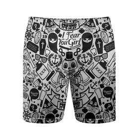 Мужские шорты 3D спортивные с принтом Tokyo Tattoo Sticker Bomb в Санкт-Петербурге,  |  | casual | design | pattern | ray ban | skull | street | texture | urban | дизайн | индеец | мода | очки | повтор | принт | стикербомб | стикеры | тату | текстура | узор | улица | хулиган | череп | шляпа