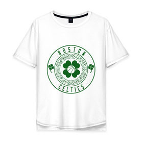 Мужская футболка хлопок Oversize с принтом Boston Celtics в Санкт-Петербурге, 100% хлопок | свободный крой, круглый ворот, “спинка” длиннее передней части | basketball | boston | celtics | nba | баскетбол | бостон | келтикс | нба | селтикс | спорт