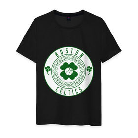 Мужская футболка хлопок с принтом Boston Celtics в Санкт-Петербурге, 100% хлопок | прямой крой, круглый вырез горловины, длина до линии бедер, слегка спущенное плечо. | Тематика изображения на принте: basketball | boston | celtics | nba | баскетбол | бостон | келтикс | нба | селтикс | спорт