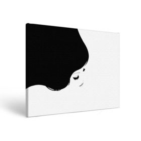 Холст прямоугольный с принтом Лицо и волосы девушки в Санкт-Петербурге, 100% ПВХ |  | белое | брови | волосы | глаза | голова | губы | девочка | девушка | женщина | инь янь | красивая | переход | текстура | черное