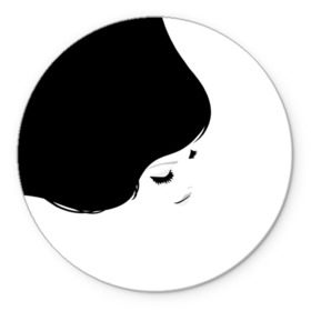 Коврик круглый с принтом Лицо и волосы девушки в Санкт-Петербурге, резина и полиэстер | круглая форма, изображение наносится на всю лицевую часть | белое | брови | волосы | глаза | голова | губы | девочка | девушка | женщина | инь янь | красивая | переход | текстура | черное