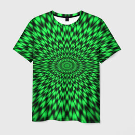 Мужская футболка 3D с принтом Оптическая кислота в Санкт-Петербурге, 100% полиэфир | прямой крой, круглый вырез горловины, длина до линии бедер | 3d | абстракция | волны | другие | краска | линии | оптические | полосы | прикольные | разводы | узоры | фрактал | цветные | яркие
