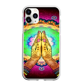 Чехол для iPhone 11 Pro матовый с принтом Meditation в Санкт-Петербурге, Силикон |  | 3d | indian | mandala | арт | йога | медитация | руки | узор | цветы