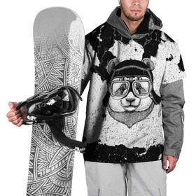 Накидка на куртку 3D с принтом Панда Гонщик в Санкт-Петербурге, 100% полиэстер |  | Тематика изображения на принте: 3d | motor bicycle | motorbike | motorcycle | авто | автомобильные | водитель | животные | кот | механик | мотоциклист | очки | панда