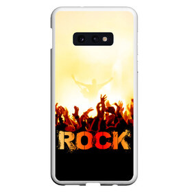 Чехол для Samsung S10E с принтом Rock концерт в Санкт-Петербурге, Силикон | Область печати: задняя сторона чехла, без боковых панелей | rock | в толпу | гитара | группа | дым | жанр | концерт | металл | музыка | надпись | панк | певец | песня | прыжок | рок | рок н рол | руки | стиль | хард | хой | я люблю рок