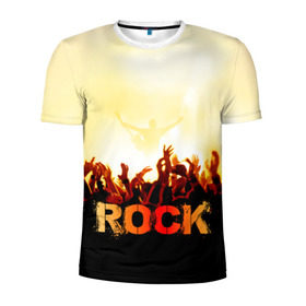 Мужская футболка 3D спортивная с принтом Rock концерт в Санкт-Петербурге, 100% полиэстер с улучшенными характеристиками | приталенный силуэт, круглая горловина, широкие плечи, сужается к линии бедра | rock | в толпу | гитара | группа | дым | жанр | концерт | металл | музыка | надпись | панк | певец | песня | прыжок | рок | рок н рол | руки | стиль | хард | хой | я люблю рок