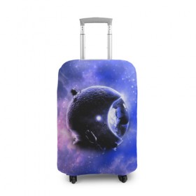 Чехол для чемодана 3D с принтом Вселенная бесконечна в Санкт-Петербурге, 86% полиэфир, 14% спандекс | двустороннее нанесение принта, прорези для ручек и колес | звезды | планета | разноцветный | шлем | яркий