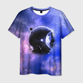 Мужская футболка 3D с принтом Вселенная бесконечна в Санкт-Петербурге, 100% полиэфир | прямой крой, круглый вырез горловины, длина до линии бедер | звезды | планета | разноцветный | шлем | яркий