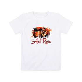 Детская футболка хлопок с принтом Axl Rose в Санкт-Петербурге, 100% хлопок | круглый вырез горловины, полуприлегающий силуэт, длина до линии бедер | axl | guns | music | rock | rose | roses | аксель | арт | музыка | рок | роуз
