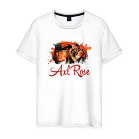 Мужская футболка хлопок с принтом Axl Rose в Санкт-Петербурге, 100% хлопок | прямой крой, круглый вырез горловины, длина до линии бедер, слегка спущенное плечо. | axl | guns | music | rock | rose | roses | аксель | арт | музыка | рок | роуз