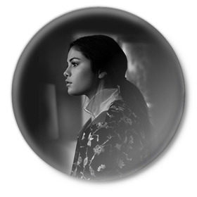 Значок с принтом Selena Gomez в Санкт-Петербурге,  металл | круглая форма, металлическая застежка в виде булавки | selena gomez