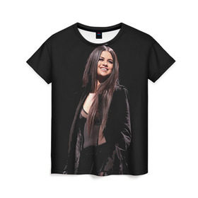 Женская футболка 3D с принтом Selena Gomez в Санкт-Петербурге, 100% полиэфир ( синтетическое хлопкоподобное полотно) | прямой крой, круглый вырез горловины, длина до линии бедер | selena gomez