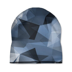 Шапка 3D с принтом Camo - Black & Blue (Чёрно-синий камуфляж) в Санкт-Петербурге, 100% полиэстер | универсальный размер, печать по всей поверхности изделия | Тематика изображения на принте: 0x00000123 | camo | битый | камуфляж | пиксель | синий