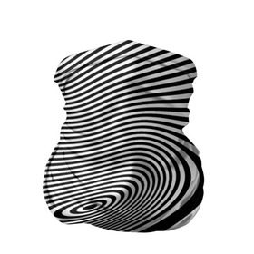 Бандана-труба 3D с принтом Black&White illusion в Санкт-Петербурге, 100% полиэстер, ткань с особыми свойствами — Activecool | плотность 150‒180 г/м2; хорошо тянется, но сохраняет форму | 3d | абстракции | иллюзия | линии | полосы | черно белые