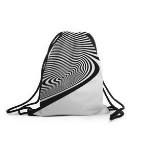 Рюкзак-мешок 3D с принтом Black&White illusion в Санкт-Петербурге, 100% полиэстер | плотность ткани — 200 г/м2, размер — 35 х 45 см; лямки — толстые шнурки, застежка на шнуровке, без карманов и подкладки | 3d | абстракции | иллюзия | линии | полосы | черно белые