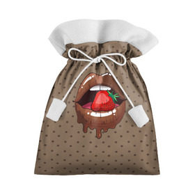 Подарочный 3D мешок с принтом Шоколадные губки в Санкт-Петербурге, 100% полиэстер | Размер: 29*39 см | 3d | pop art | арт | горошек | губы | девушкам | еда | клубника | кружочек | поп арт | текстура | шоколад | ягоды