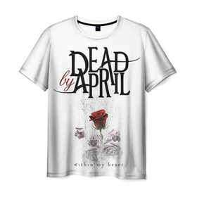 Мужская футболка 3D с принтом Dead by April в Санкт-Петербурге, 100% полиэфир | прямой крой, круглый вырез горловины, длина до линии бедер | dba | dead by april | дэд бай эйприл